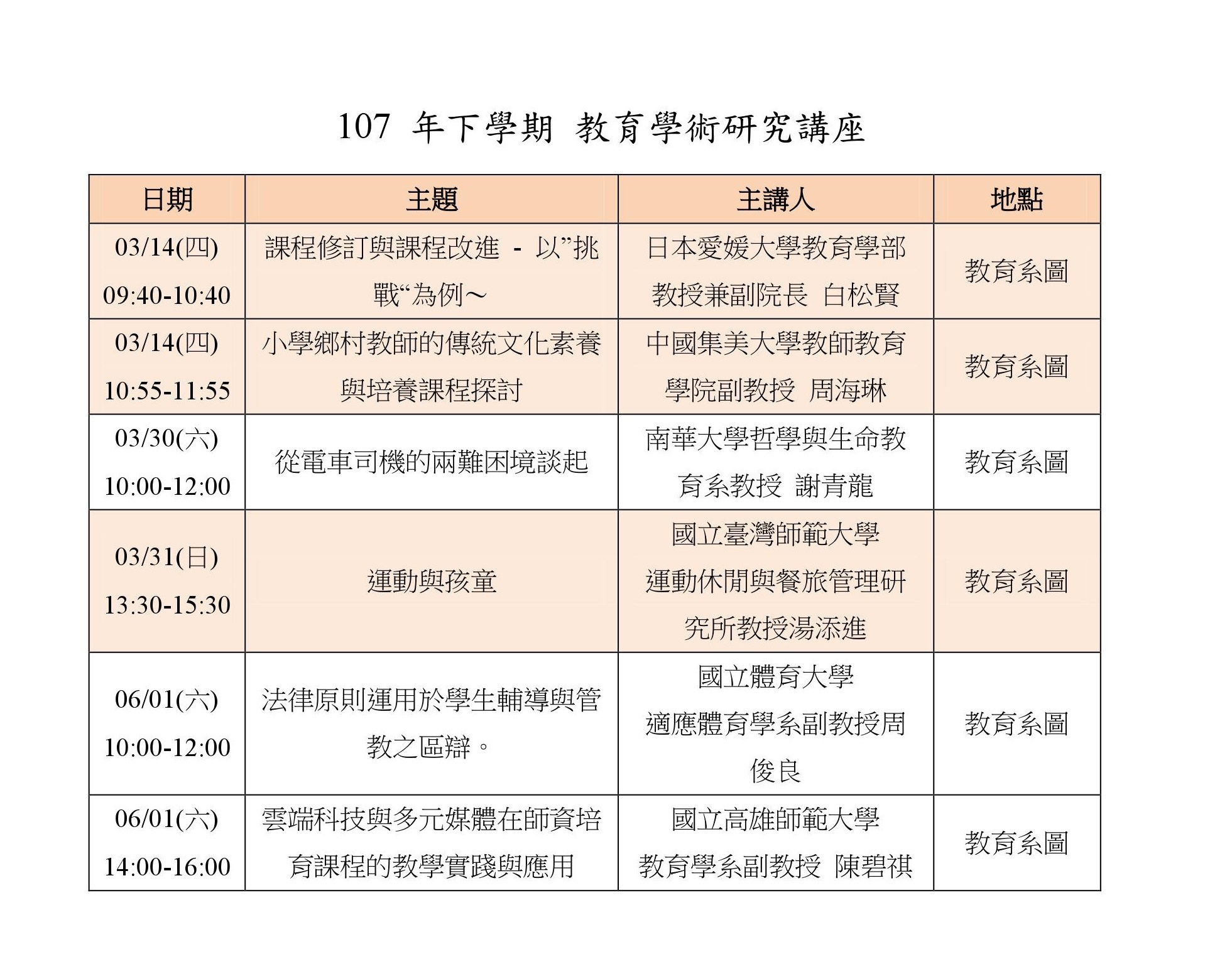 教育學術研究講座