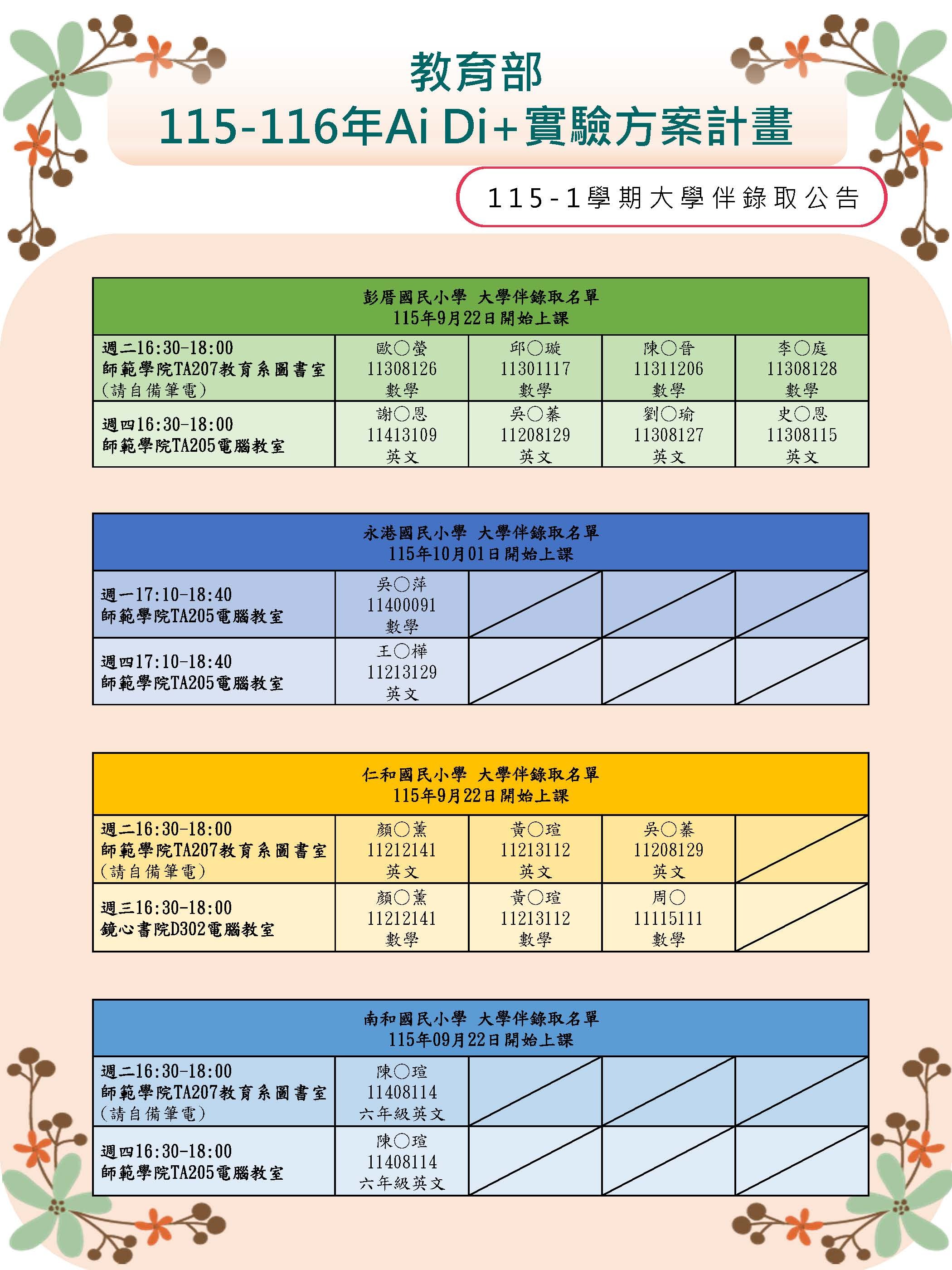 數位學伴錄取公告