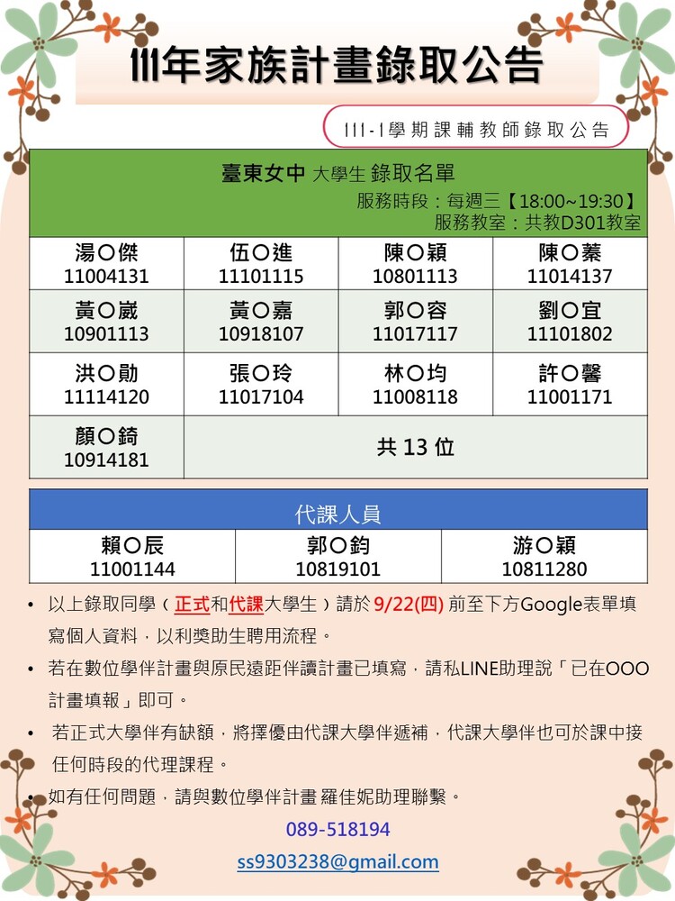 錄取名單圖片