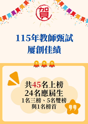 【恭賀】🎉115年教師甄試榜單(有3張!)圖片