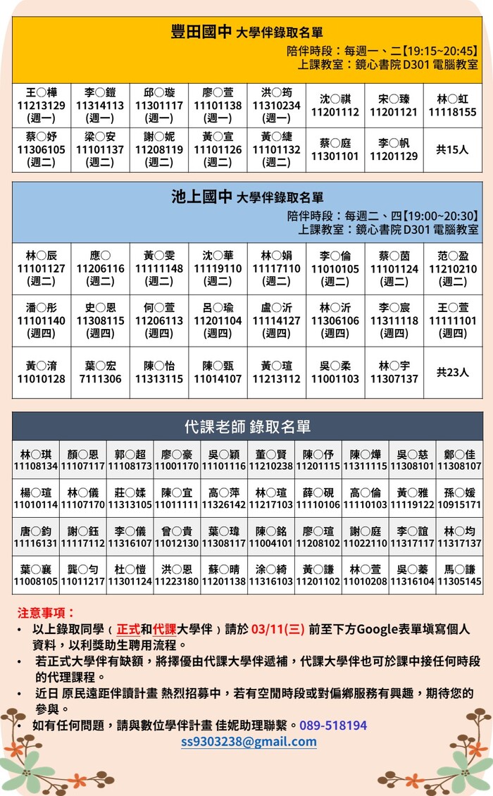 114年數位學伴計畫 錄取名單03