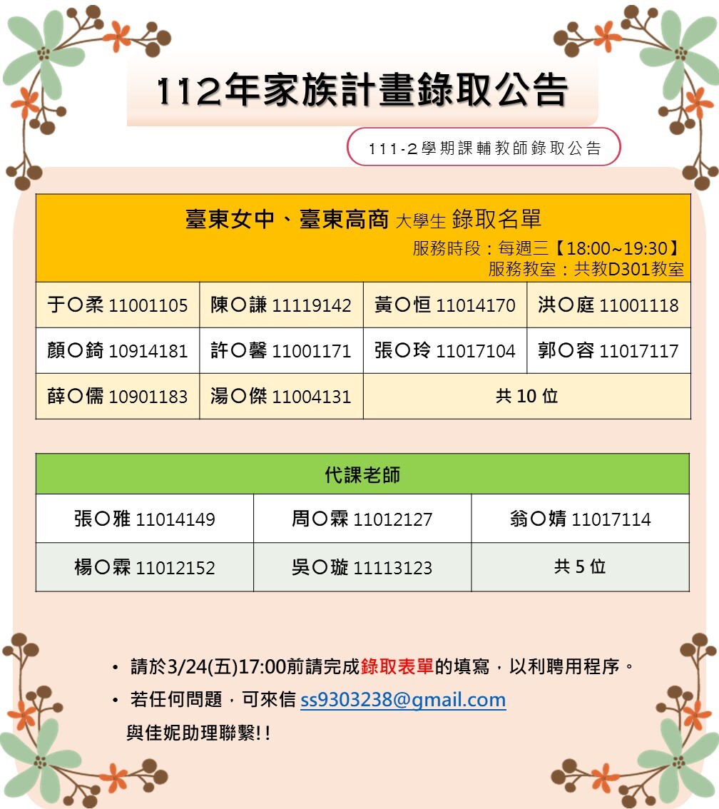 錄取表單圖片